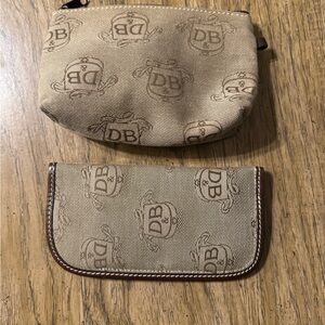 Dooney & Bourke Beige and Brown eye glass case and pouch set